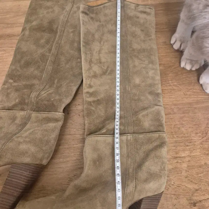[BUNJANG] Suede Long Boots Camel Brown Heels / 스웨이드 롱 부츠 카멜 브라운 힐