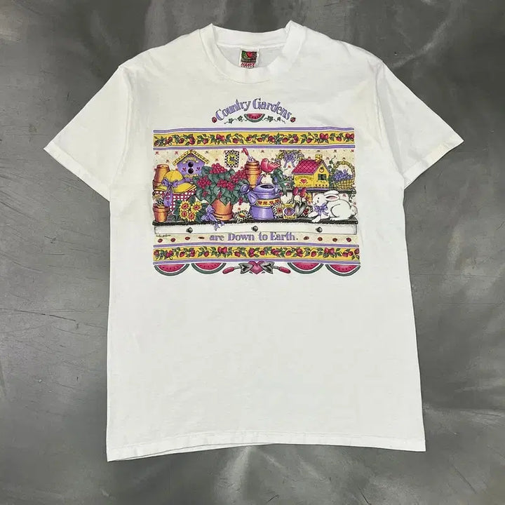 [BUNJANG] Vintage Country Gardens Short Sleeve T-Shirt / 빈티지 Country Gardens 반팔티 y16623