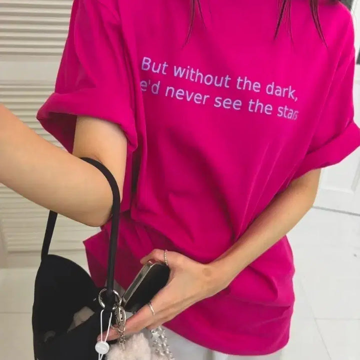 [BUNJANG] Lettering Short Sleeve Loose Fit T-Shirt / 레터링 반팔 루즈핏 티셔츠