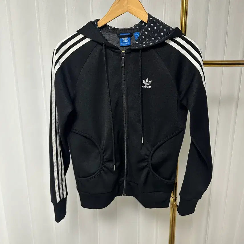 [BUNJANG] Adidas 3-Stripes Full-Zip Hoodie Black / 아디다스 삼선 후드집업 블랙