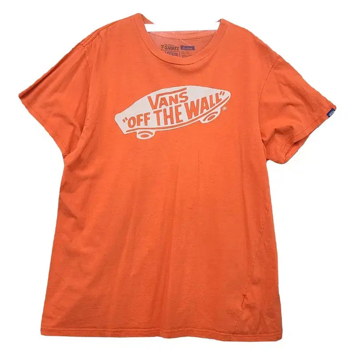 [BUNJANG] Vans Printing Orange Short Sleeve T-Shirt Medium / 반스 프린팅 오렌지 반팔티 Medium