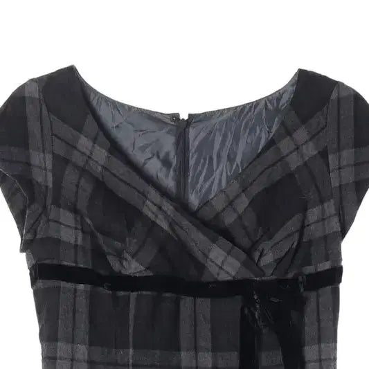 [BUNJANG] Vintage Wool Check Short Sleeve Dress (Women&