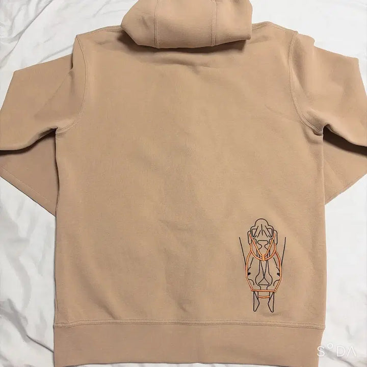 [BUNJANG] Hermes Logo Embroidered Hoodie Beige XL / 에르메스 로고 자수 후드티 베이지