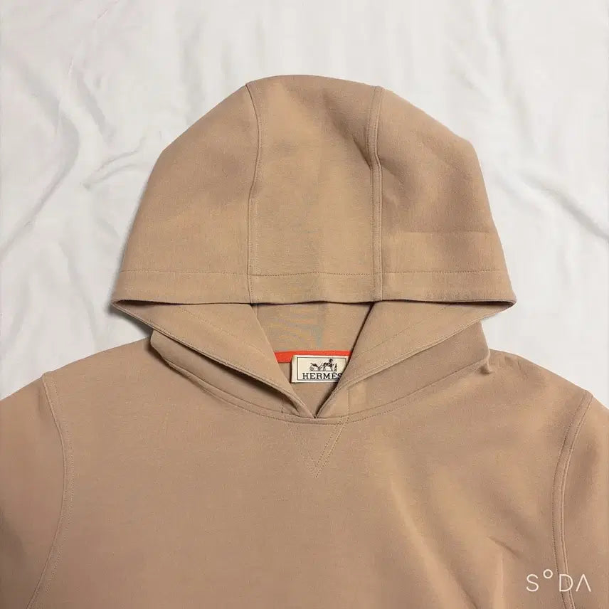 [BUNJANG] Hermes Logo Embroidered Hoodie Beige XL / 에르메스 로고 자수 후드티 베이지