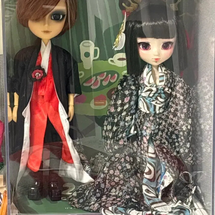 [BUNJANG] Pullip Japanese Kimono Outfit &amp; Hair &amp; Shoes / 푸리프 노안+일본기모노옷/일본무사