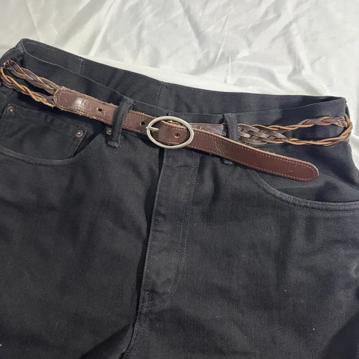 [BUNJANG] Vintage Weaving Leather Belt / 빈티지 위빙 레더 벨트