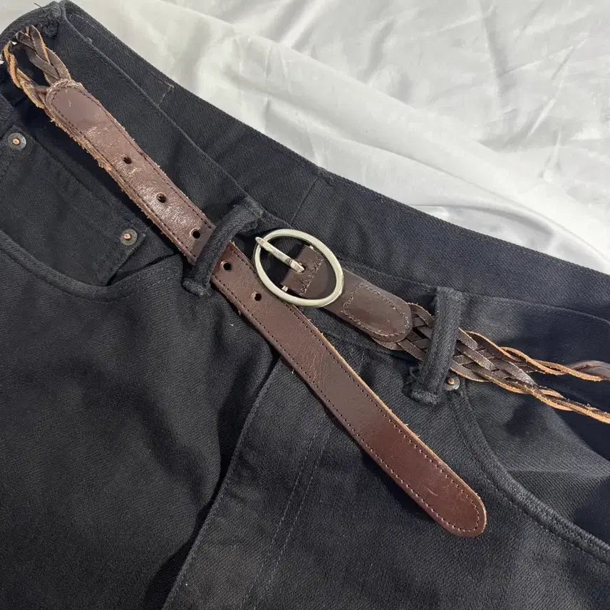 [BUNJANG] Vintage Weaving Leather Belt / 빈티지 위빙 레더 벨트