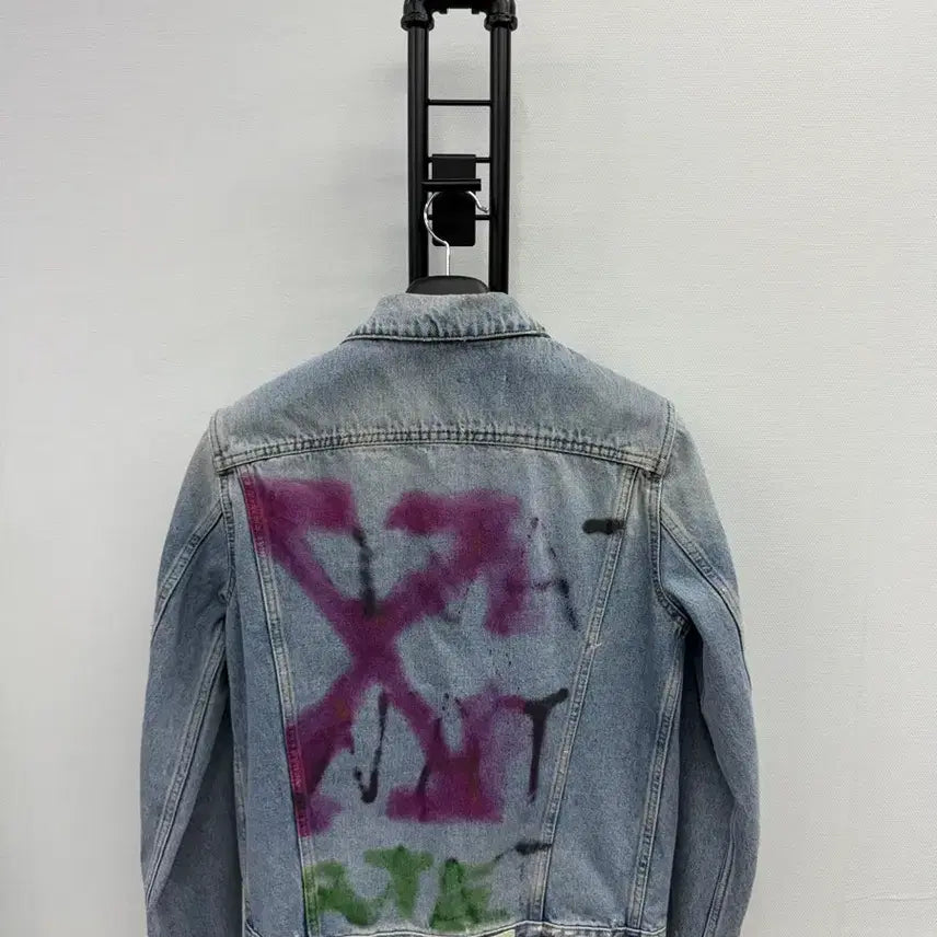 [BUNJANG] Off-White Bleach Slim Fit Denim Jacket (M) / [세븐럭셔리샵] (M) 오프화이트 블리치 슬림핏 데님 자켓
