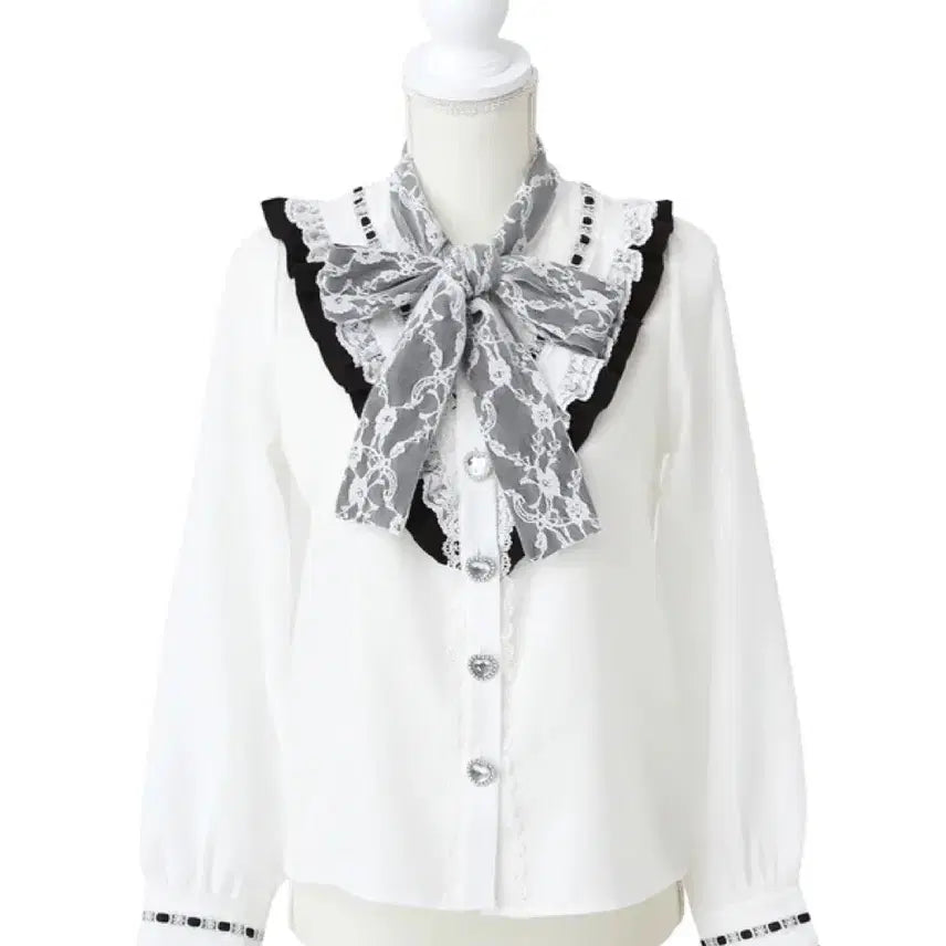 [BUNJANG] Dimarub Ribbon Blouse (Jirai-kei Style) / 디마럽 리본 블라우스 지뢰계 양지뢰
