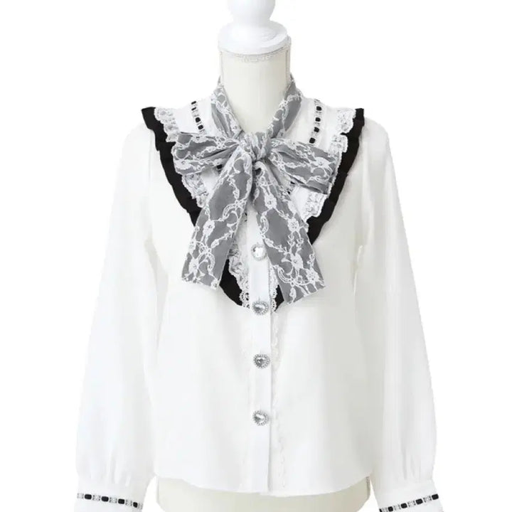 [BUNJANG] Dimarub Ribbon Blouse (Jirai-kei Style) / 디마럽 리본 블라우스 지뢰계 양지뢰