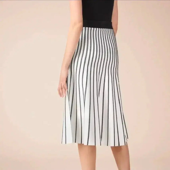 [BUNJANG] Maje Pleated Stripe Skirt / maje 마쥬 플리츠 스트라이프  스커트 2(M)사이즈