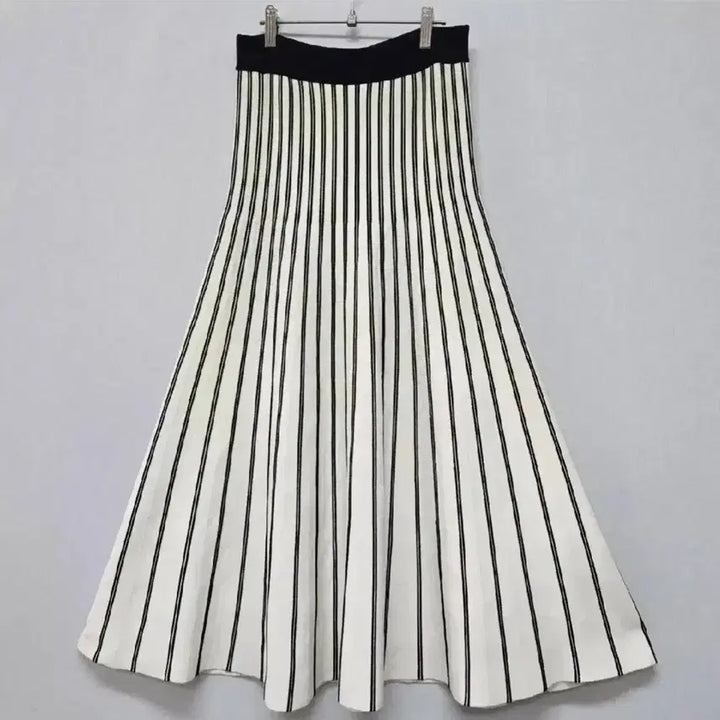 [BUNJANG] Maje Pleated Stripe Skirt / maje 마쥬 플리츠 스트라이프  스커트 2(M)사이즈