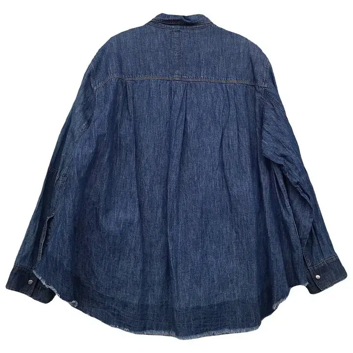 [BUNJANG] System Blue Indigo Oversized Denim Shirt / 시스템 블루 인디고 오버핏 데님 셔츠 82-94-160