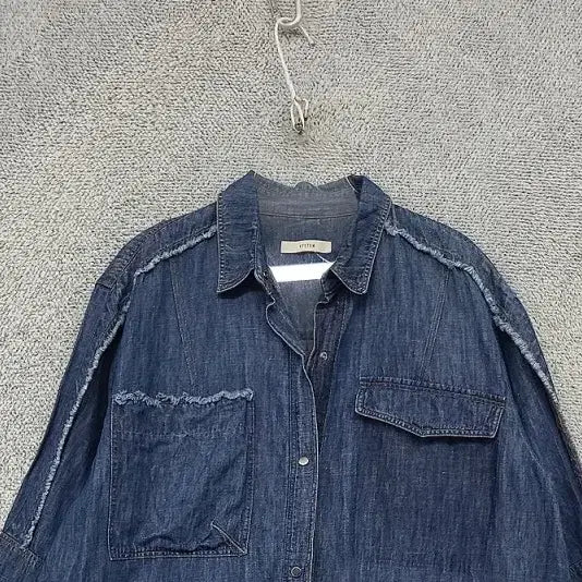 [BUNJANG] System Blue Indigo Oversized Denim Shirt / 시스템 블루 인디고 오버핏 데님 셔츠 82-94-160