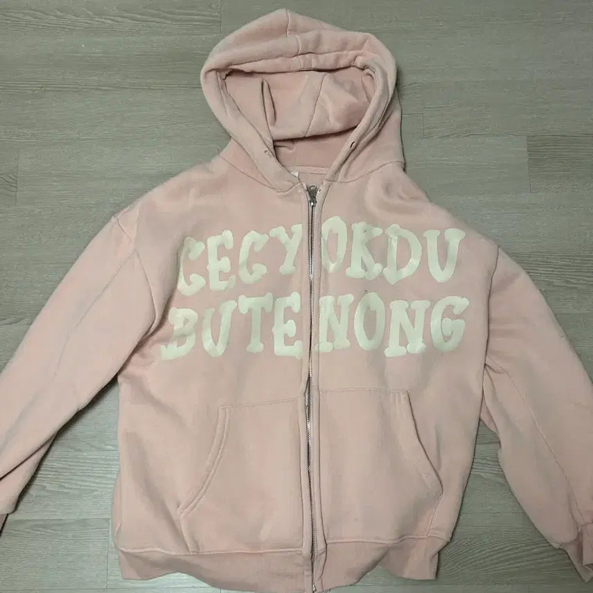 [BUNJANG] Pink Hoodie Zip-up / 핑크 후드집업