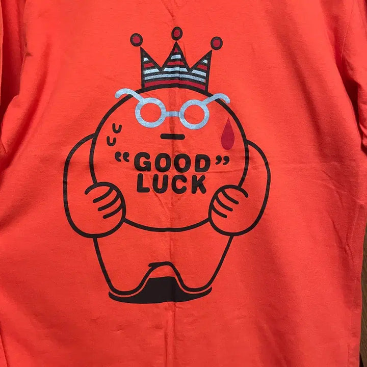 [BUNJANG] Orange Printing Long Sleeve T-Shirt / 오렌지 주황색 프린팅 긴팔 티셔츠 긴팔티