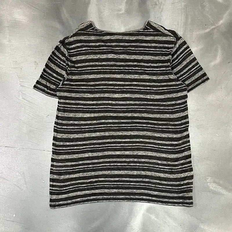 [BUNJANG] Calvin Klein Striped V-Neck Short Sleeve T-Shirt / 캘빈클라인 스트라이프 브이넥 반팔티 y16621
