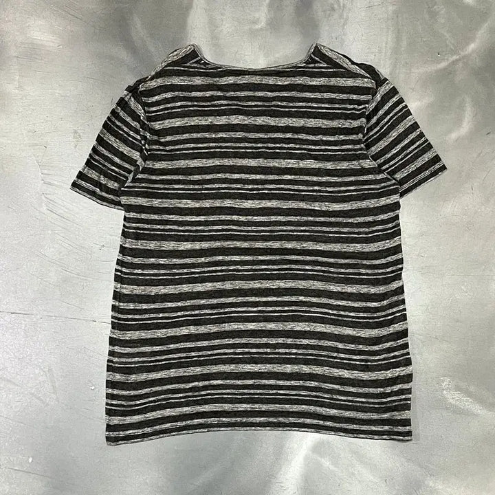 [BUNJANG] Calvin Klein Striped V-Neck Short Sleeve T-Shirt / 캘빈클라인 스트라이프 브이넥 반팔티 y16621