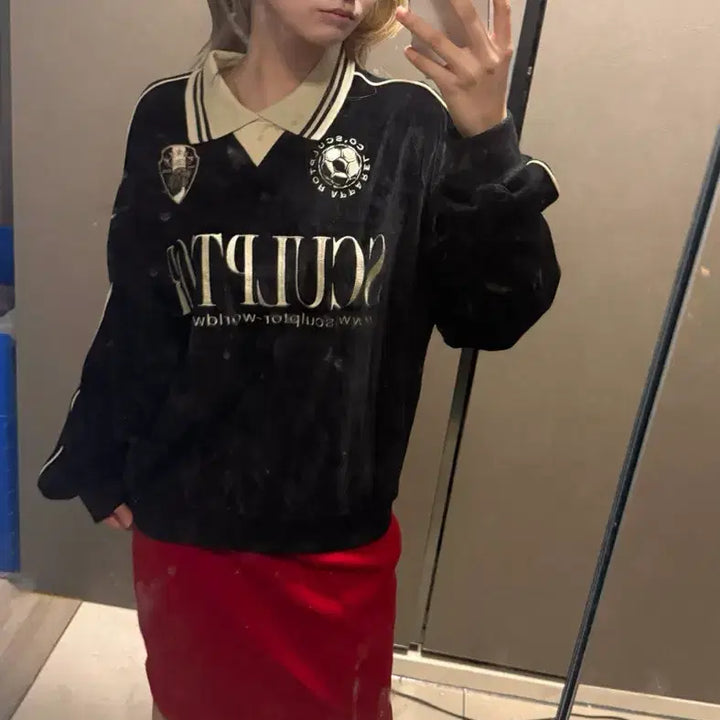 [BUNJANG] Vintage Red Point Sporty Outfit Set / 빈티지 레드 포인트 스포티 코디 세트
