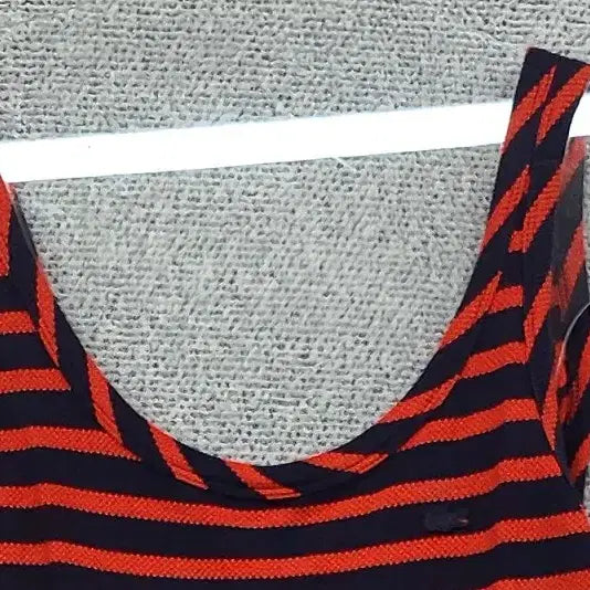 [BUNJANG] Lacoste Striped Logo Sleeveless Dress Red / 라코스테 스트라이프 로고 레드 민소매 원피스 90