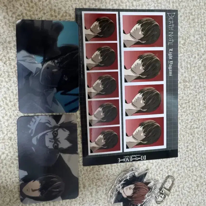 [BUNJANG] Death Note Cafe Tunique Light Yagami Set - Proof Photo Keychain Photocard / 데스노트 카페 투니크 라이토 세트 증명사진 키링 포카