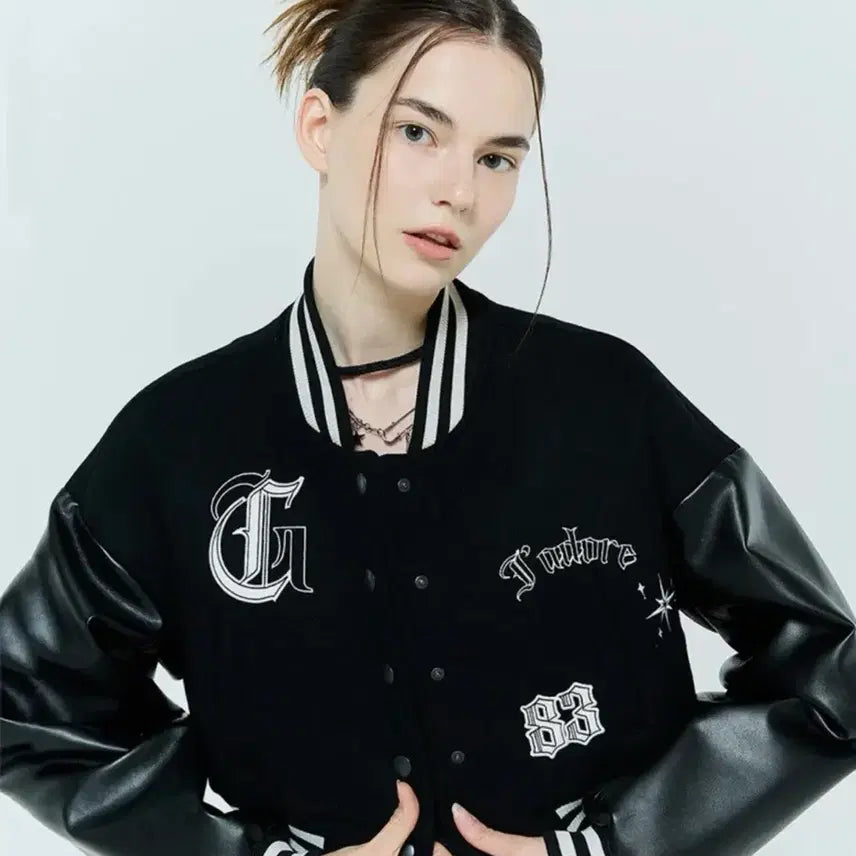 [BUNJANG] Latizen Cropped Varsity Jacket / 라티젠 크롭 바시티 자켓