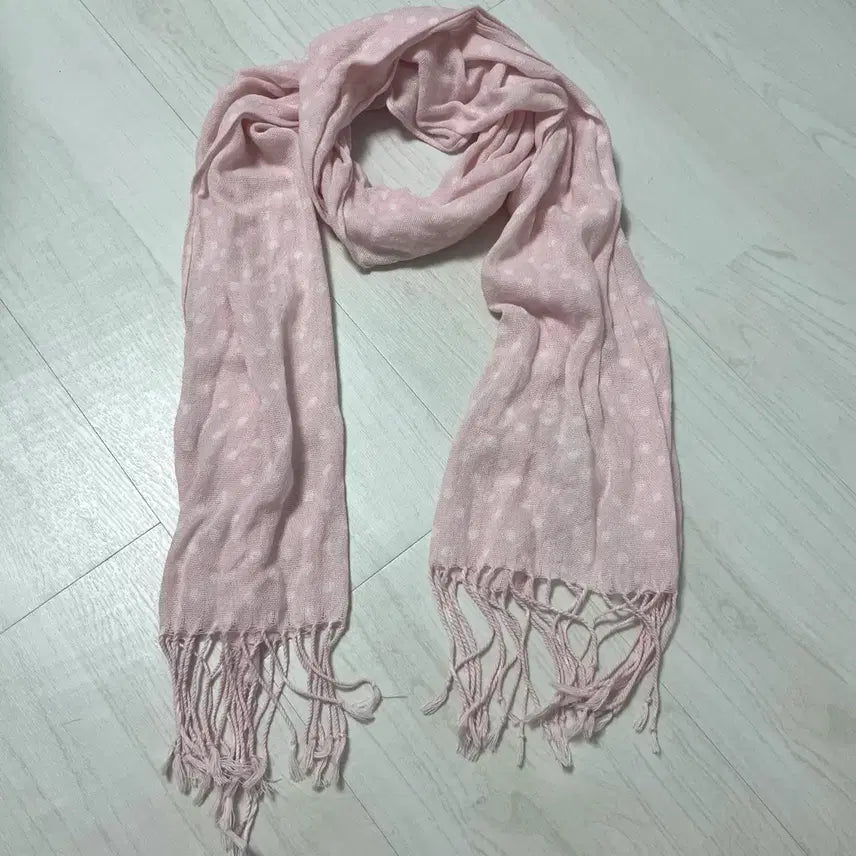 [BUNJANG] Maru Vintage Pink Dot Scarf / 마루빈티지 핑크 도트 머플러 모리걸 일본빈티지