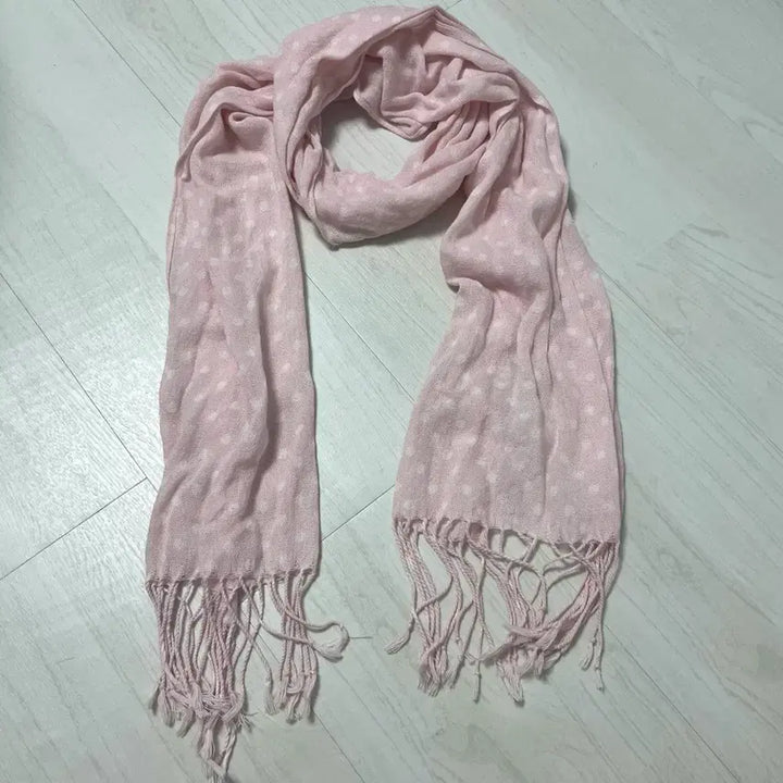 [BUNJANG] Maru Vintage Pink Dot Scarf / 마루빈티지 핑크 도트 머플러 모리걸 일본빈티지