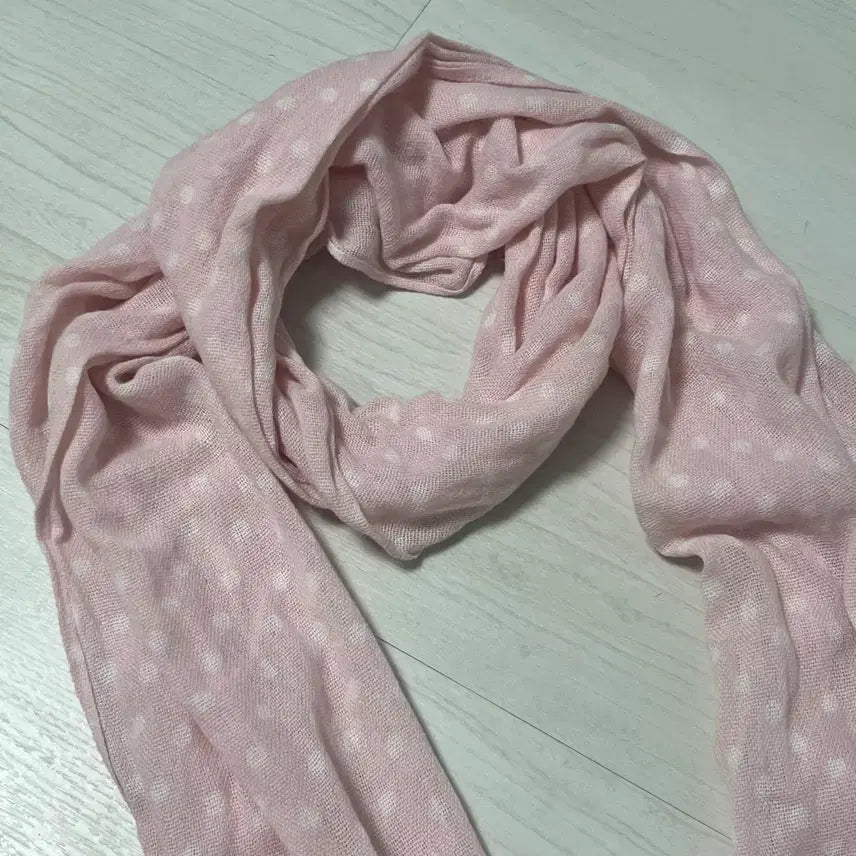 [BUNJANG] Maru Vintage Pink Dot Scarf / 마루빈티지 핑크 도트 머플러 모리걸 일본빈티지