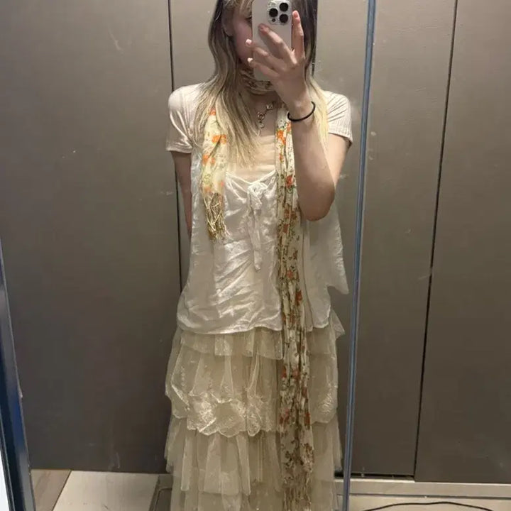 [BUNJANG] Vintage Ivory &amp; Pink Coordi Set / 빈티지 아이보리 연핑크 코디 세트