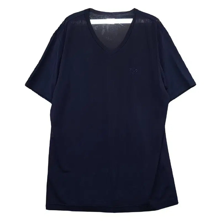 [BUNJANG] Fila Navy V-Neck Short Sleeve T-Shirt / 휠라 네이비 브이넥 반팔티 105