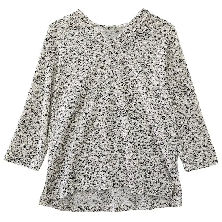 [BUNJANG] Vintage Crinkle Flower Long Sleeve Tee - Made in Japan / 빈티지 크링클플라워 긴팔 티 MADE IN JAPAN