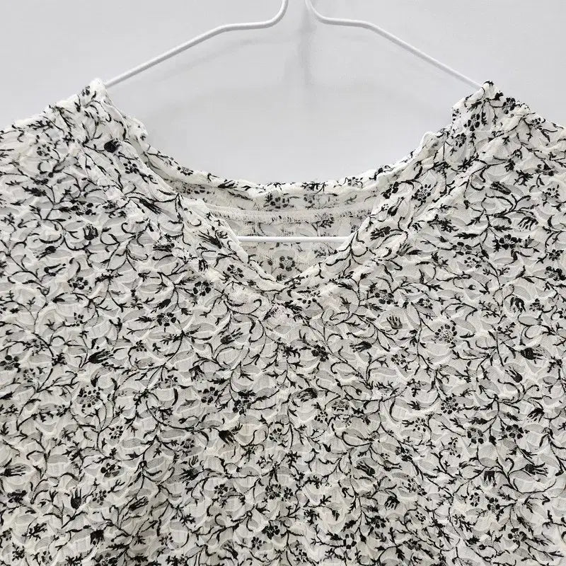 [BUNJANG] Vintage Crinkle Flower Long Sleeve Tee - Made in Japan / 빈티지 크링클플라워 긴팔 티 MADE IN JAPAN