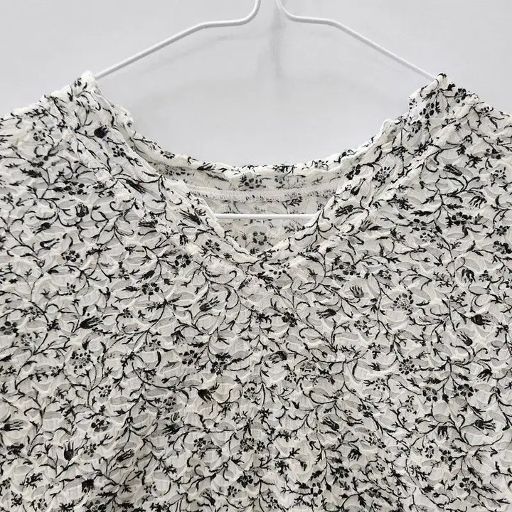 [BUNJANG] Vintage Crinkle Flower Long Sleeve Tee - Made in Japan / 빈티지 크링클플라워 긴팔 티 MADE IN JAPAN