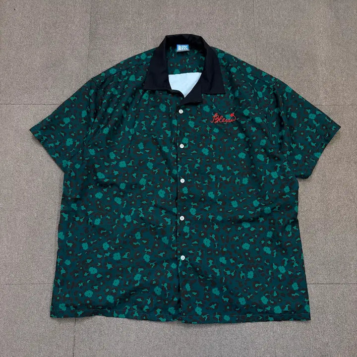 [BUNJANG] BLESS YOU ALL Flower Leopard Nylon Open Collar Shirt / BLESS YOU ALL usa 플라워 레오파드 니일론 오픈카라셔츠