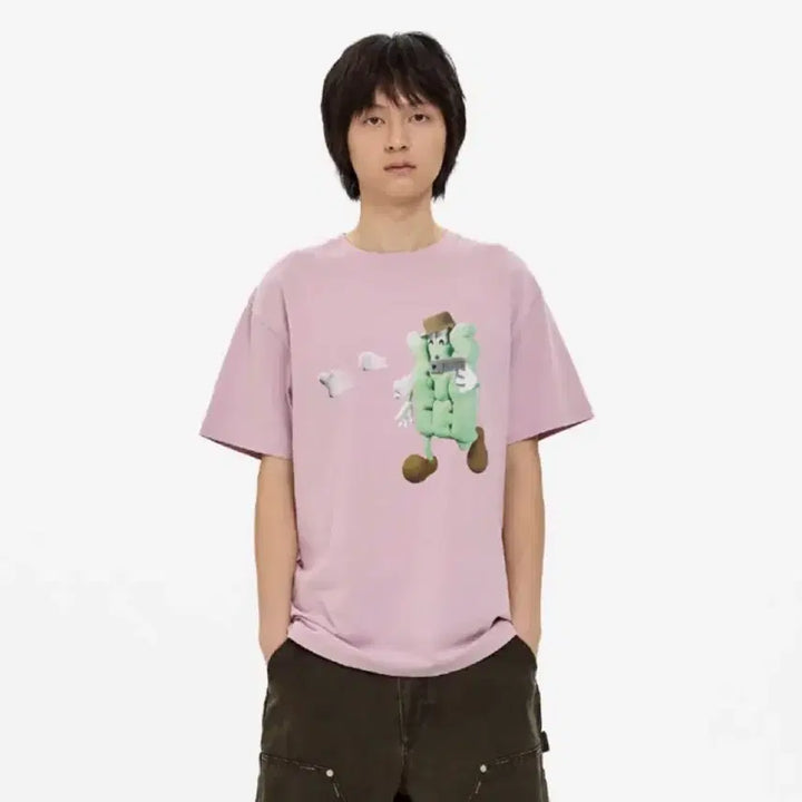 [BUNJANG] YESSEEYOU Shooting Short Sleeve T-Shirt Light Pink / 예스아이씨 슈팅 반팔티 라이트핑크