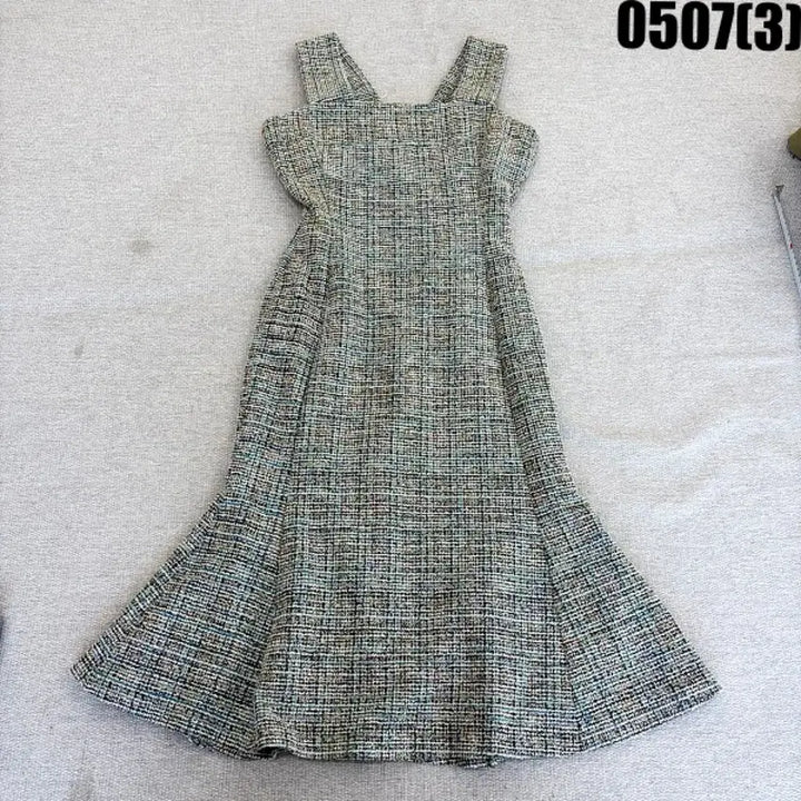 [BUNJANG] Tweed Flare Sleeveless Dress M / 트위드 플레어 나시 원피스 M 0507