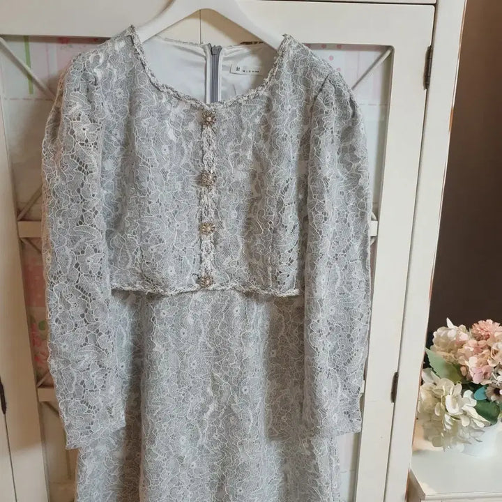 [BUNJANG] It MICHAA Lace Long Dress / 잇미샤 레이스 롱원피스/통통55-66