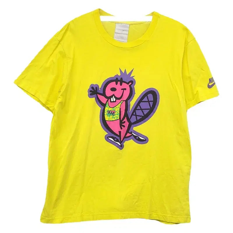 [BUNJANG] Nike Printed Yellow T-Shirt / 나이키 프린팅 옐로우 반팔티 M