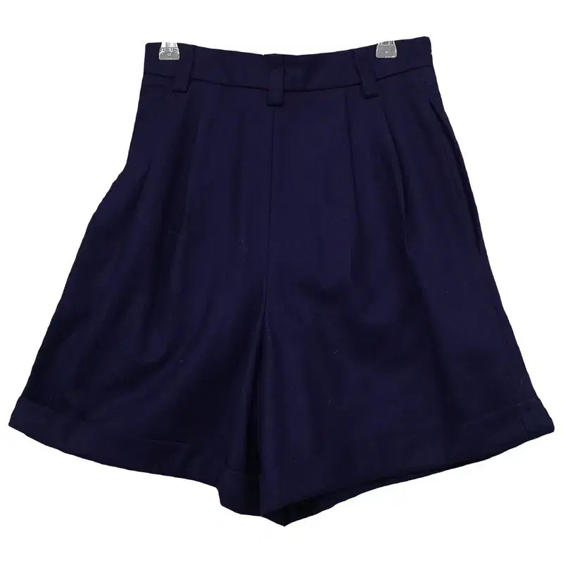 [BUNJANG] CHLOE High-Waisted Pumpkin Navy Wool Shorts / 끌로에 하이웨스트 펌킨 네이비 반바지 61-90