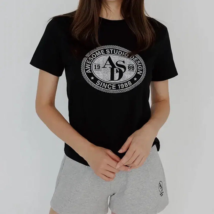 [BUNJANG] Awesome Studio Black Circle Symbol Slim T-Shirt / 어썸스튜디오 블랙 서클 심볼 슬림 티셔츠