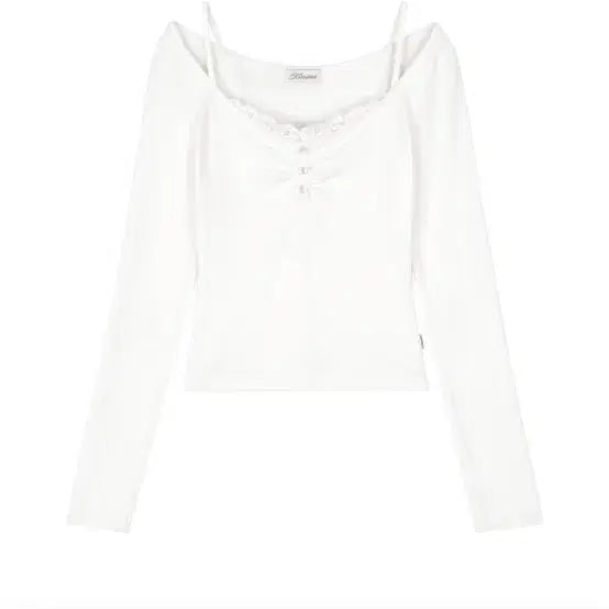 [BUNJANG] Clishir Milkshake Button Lace Top / 클리시어 밀크쉐이크 버튼 레이스 탑