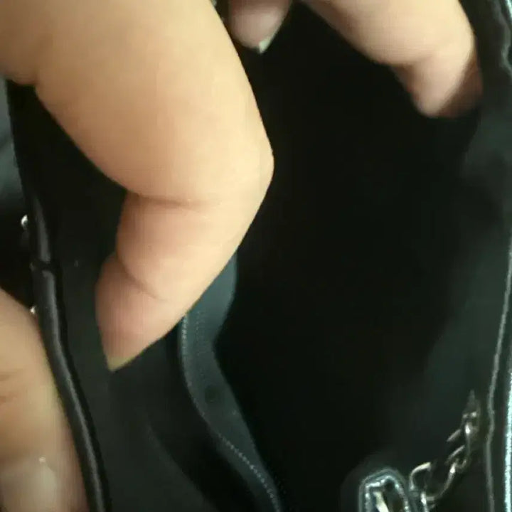 [BUNJANG] Black Chain Drawstring Backpack / (새상품) 블랙 체인 백팩 복조리 가방