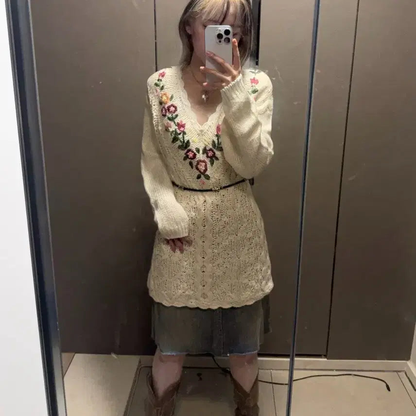 [BUNJANG] Vintage Flower Point Coordi Set / 빈티지 플라워 포인트 코디 세트