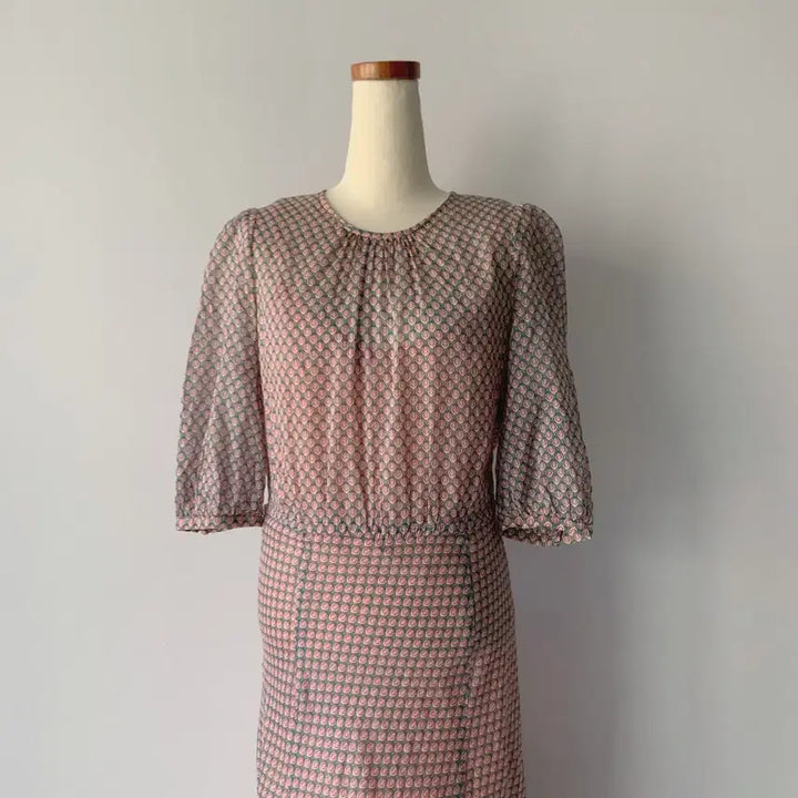 [BUNJANG] JILLSTUART Pattern Chiffon Long Dress Italian Imported Fabric / 질스튜어트 패턴 쉬폰 롱 원피스 이태리 수입 원단