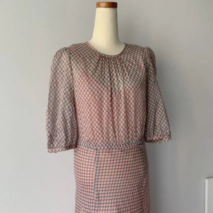 [BUNJANG] JILLSTUART Pattern Chiffon Long Dress Italian Imported Fabric / 질스튜어트 패턴 쉬폰 롱 원피스 이태리 수입 원단