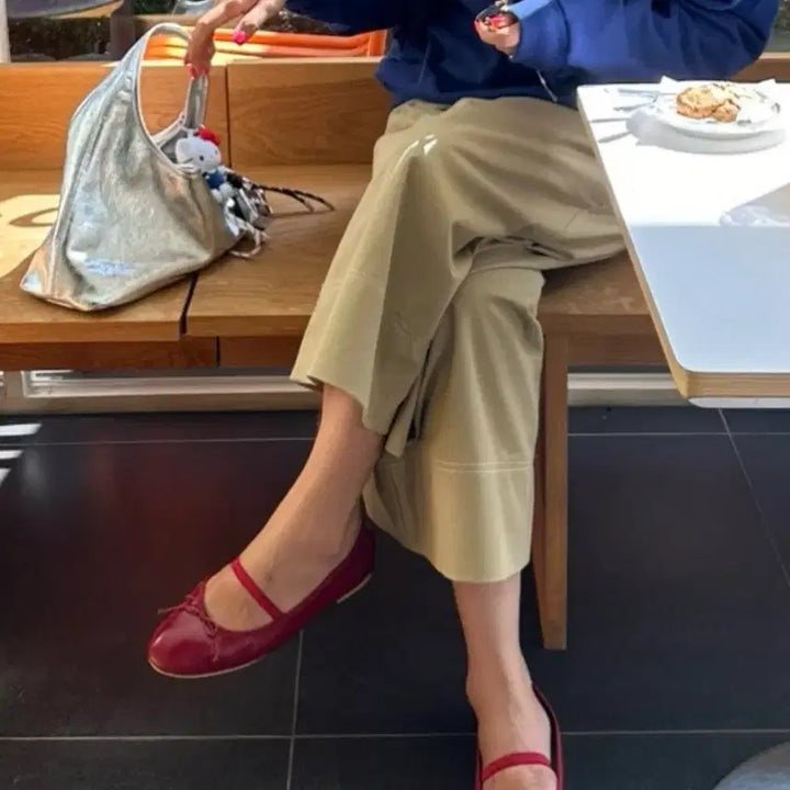 [BUNJANG] Mary Jane Flat Shoes Red (240) / 아베크 말랑 메리제인 플랫슈즈 레드 (240)