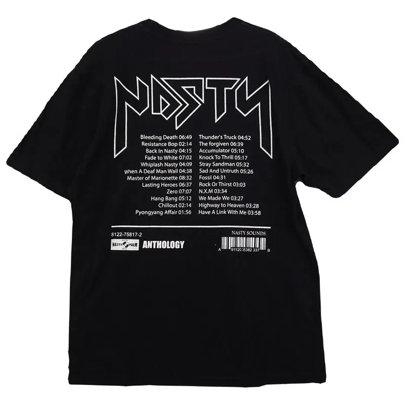 [BUNJANG] NASTY FARM Vintage Printing Black T-Shirt MEDIUM / 내스티팜 빈티지 프린팅 블랙 반팔티 MEDIUM