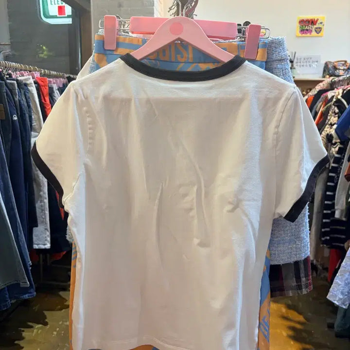 [BUNJANG] COS Colorblock Short Sleeve T-Shirt White / COS 배색 반팔 티셔츠 화이트