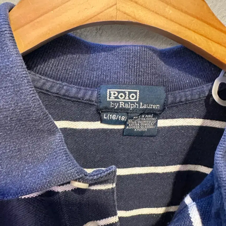 [BUNJANG] Polo Ralph Lauren Striped Polo Shirt / 폴로 랄프로렌 스트라이프 카라티